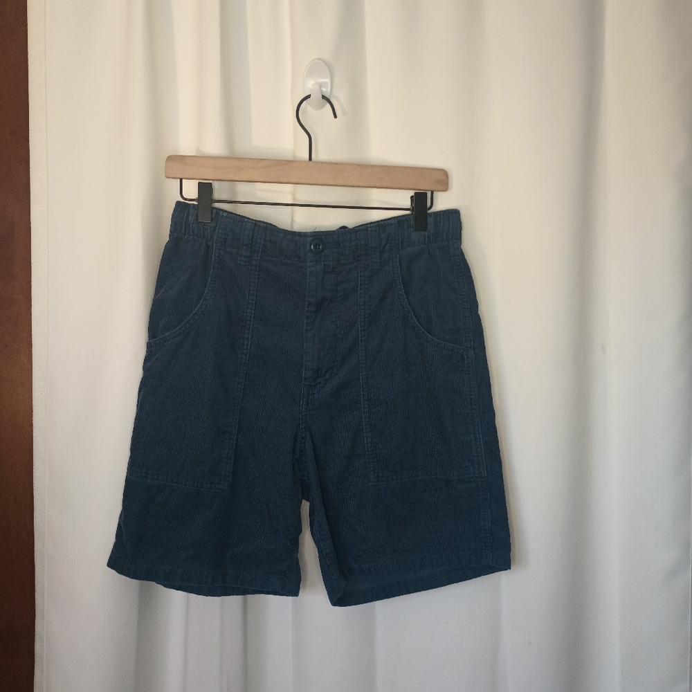 Uniqlo Womens High Rise Corduroy Shorts Small Navy Academia Retro Boho Coastal
